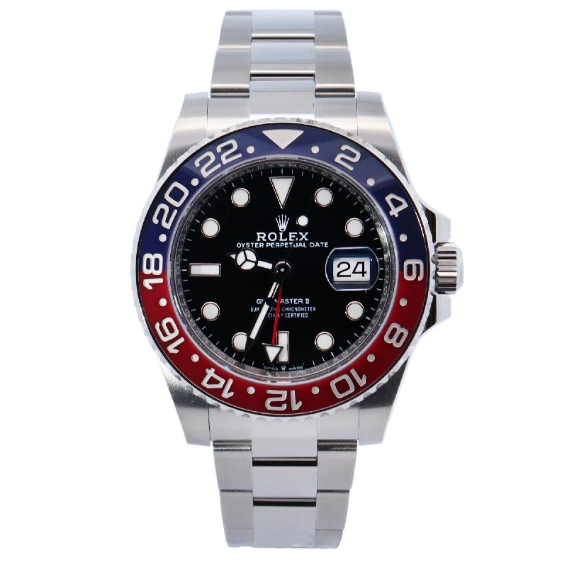 Watches For Statement Sets-Rolex GMT-Master II 40mm Black Dial Watch Ref# 126710BLRO