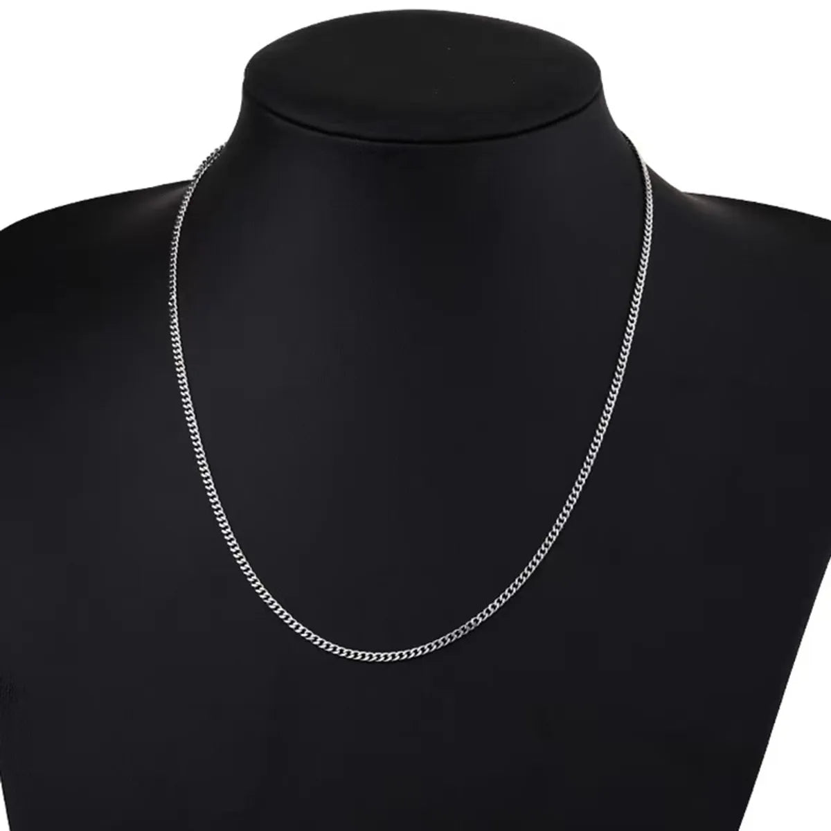 Necklaces For Sandy Days-Simple Style Solid Color Sterling Silver Plating White Gold Plated Necklace