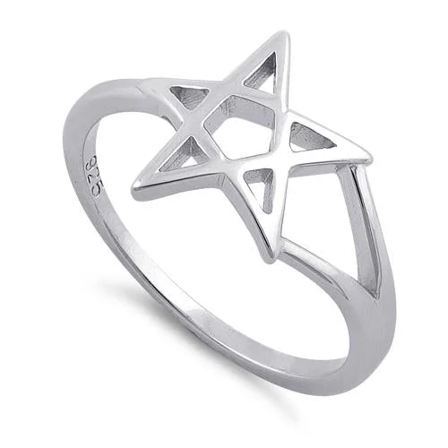 Rings For Wet Climates-Sterling Silver Star Ring