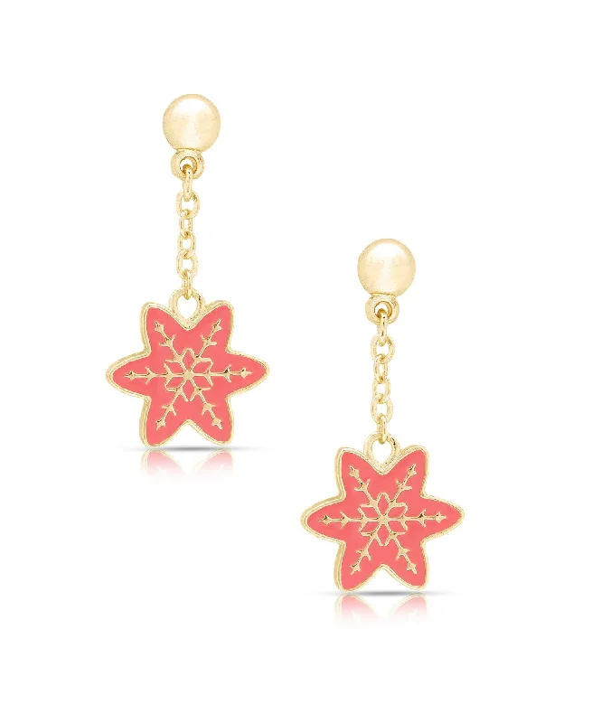 Tough Earrings For Wear-Snowflake Drop Earrings