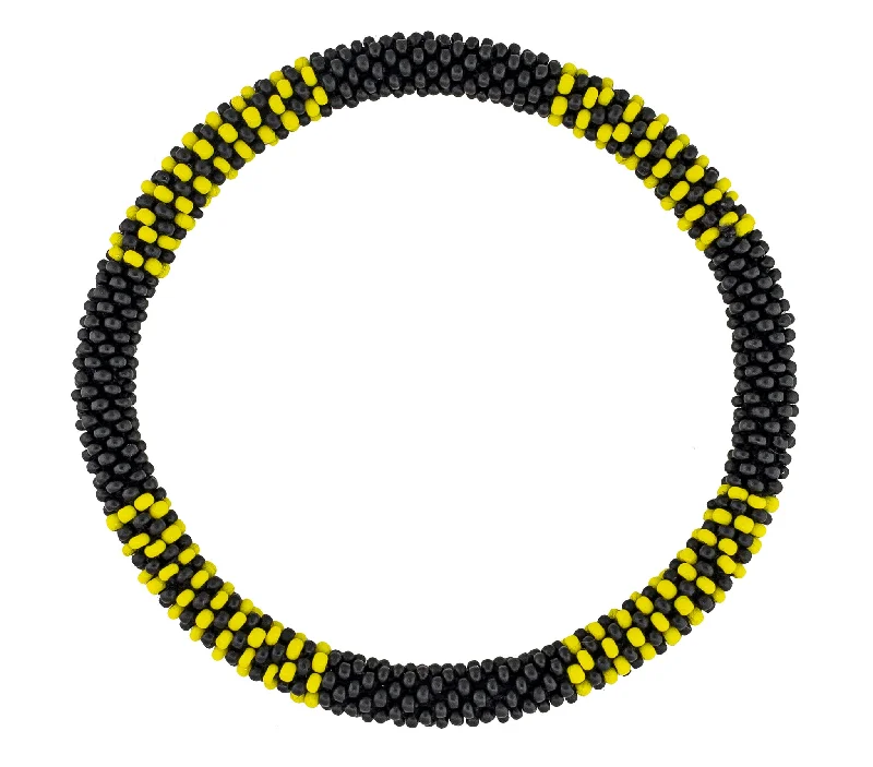 Bracelets Comfort Test-Men's Roll-On® Bracelet <br> Black and Yellow