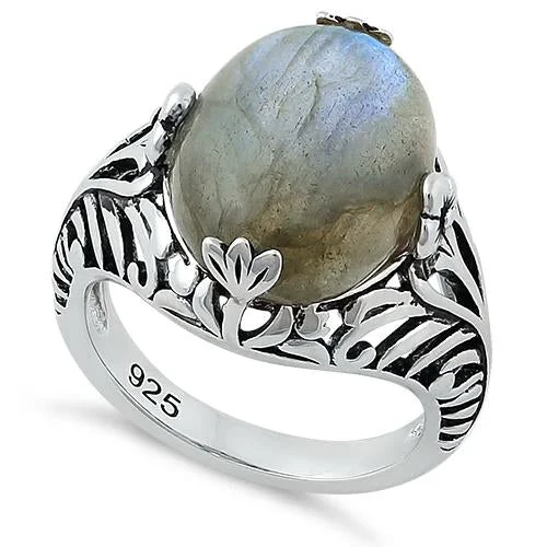 Best High Rings-Sterling Silver Timeless Labradorite Gemstone Ring