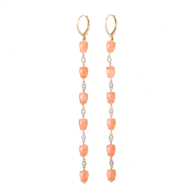 Earrings For Cool Tones-Coral Drop Earrings