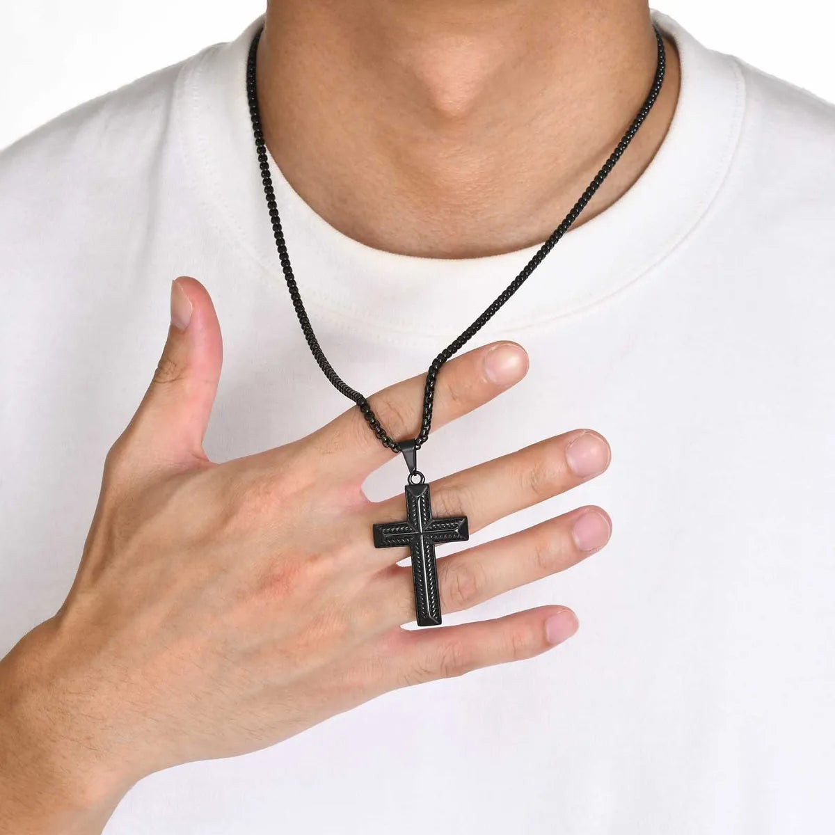 Necklaces For Formal Nights-Classic Style Streetwear Cross 304 Stainless Steel Men'S Pendant Necklace