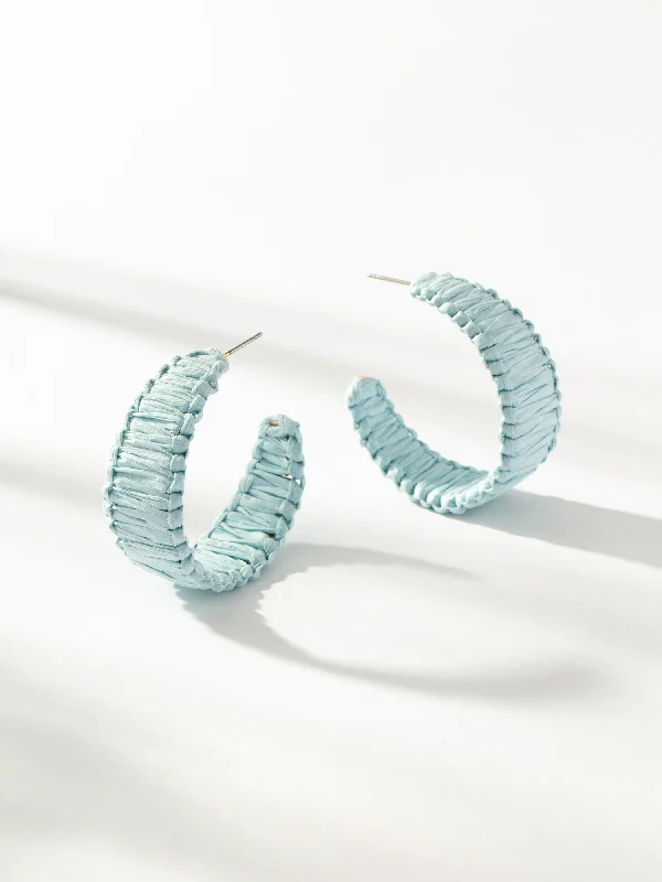 Earrings Wear Advice-Raffia Woven Hoop Earrings