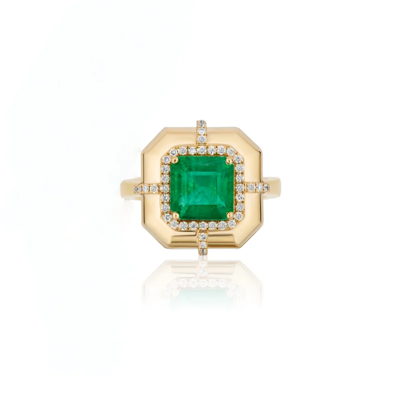 Rings Grade Tips-Sophisticated Square Cut Emerald Ring