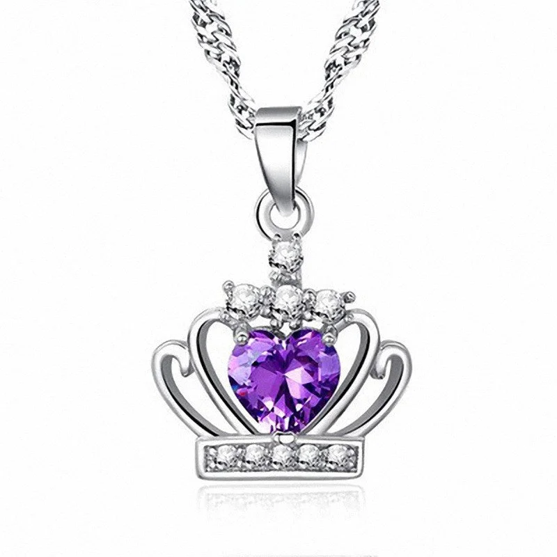 Purple Diamond with Water Wave Chain