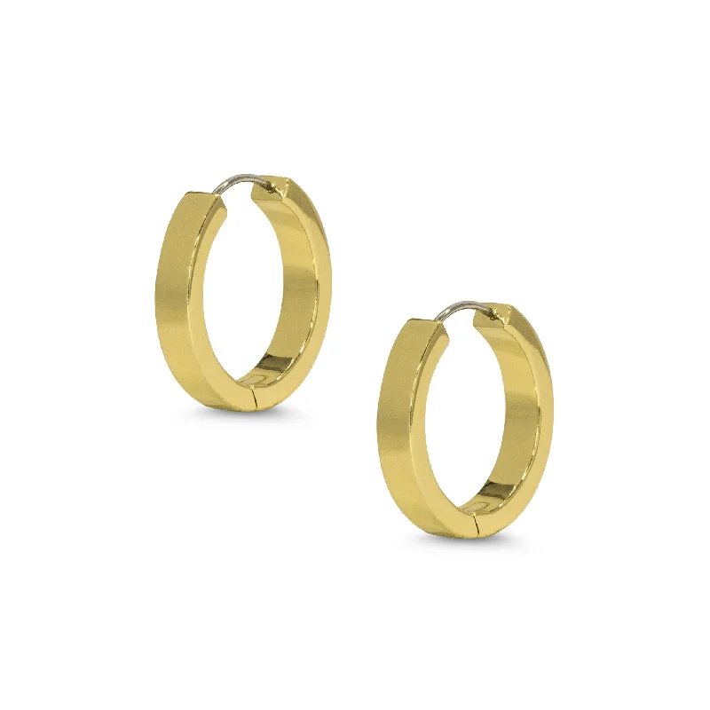 Earrings For Gift Ideas-Flat Hoop Earrings - Medium