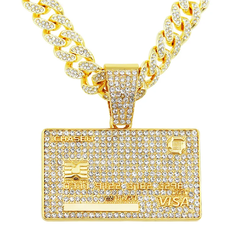 Gold (Bank Card)-with 5525 Models 50cm Cuban Link Chain