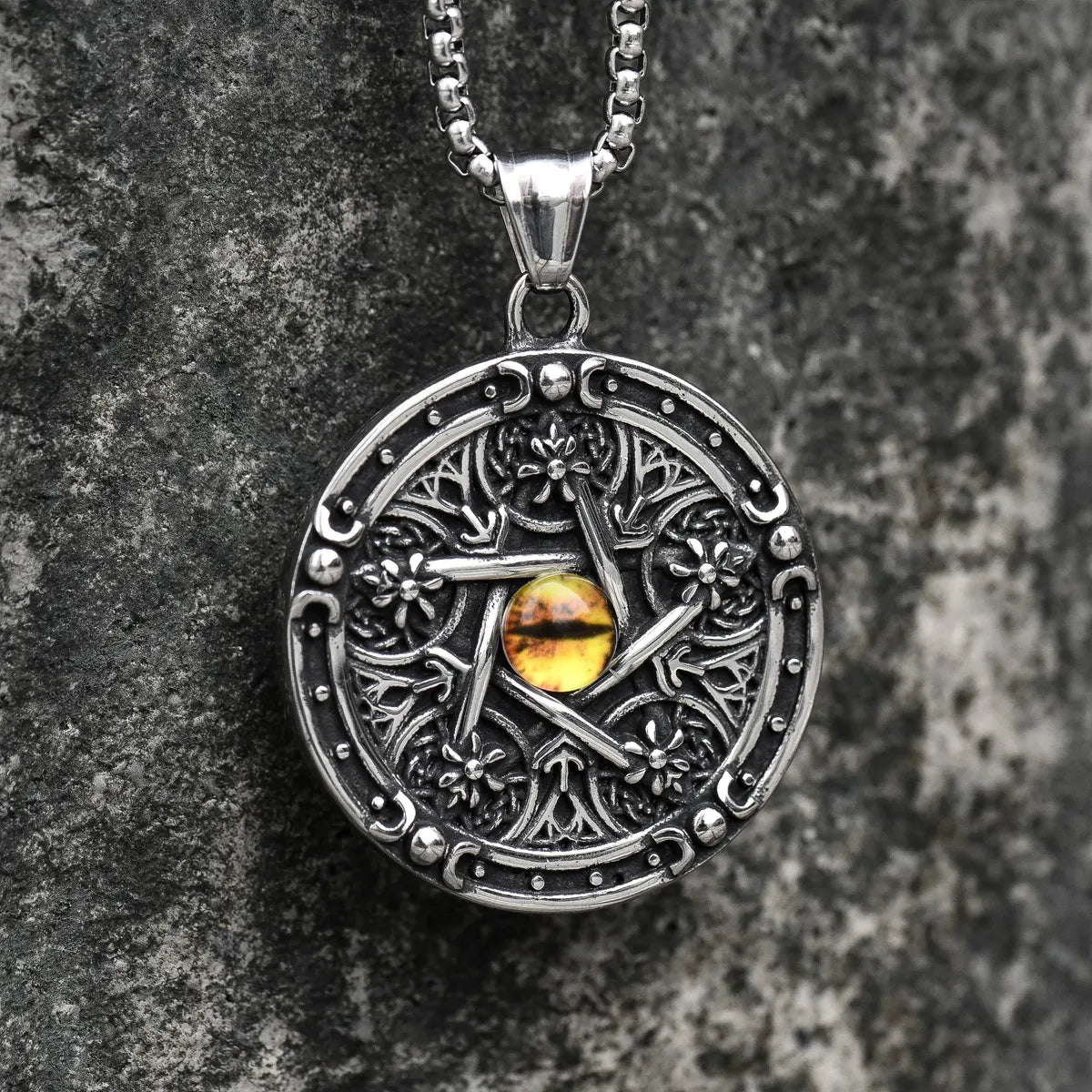 Necklaces For Wide Styles-IG Style Vintage Style Punk Devil'S Eye Titanium Steel Women'S Pendant Necklace