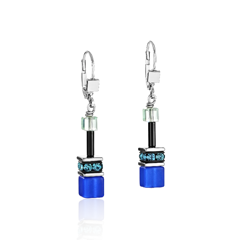 Earrings For Cold Weather-GeoCUBE® Earrings blue-green