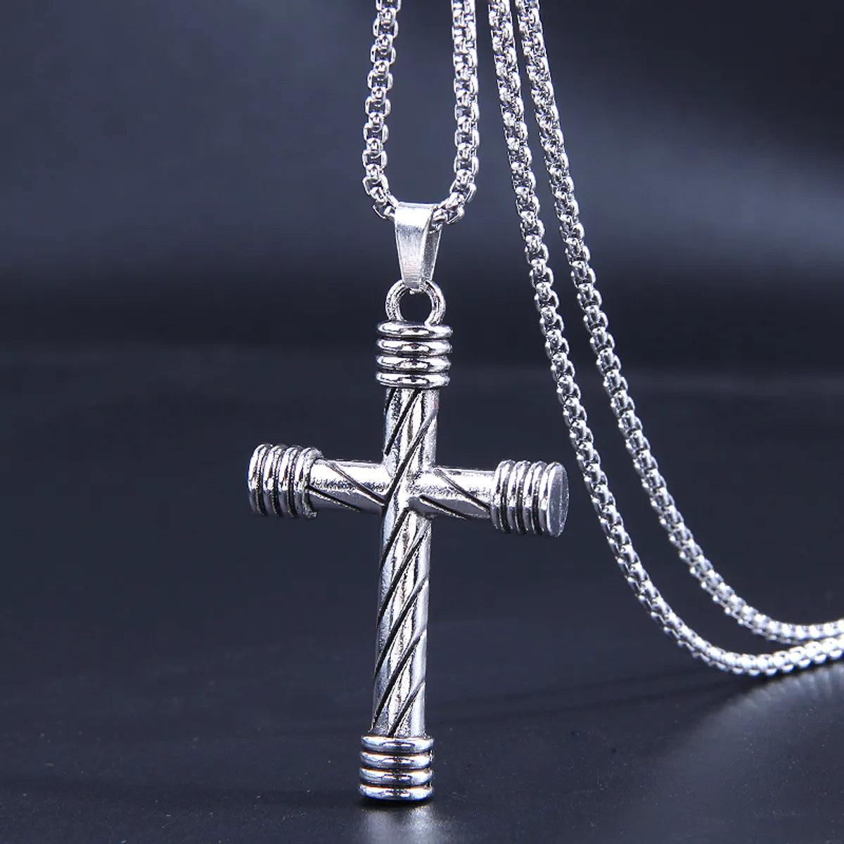 Necklaces Top Designers-Hip-Hop Cross Alloy Plating Pendant Necklace 1 Piece