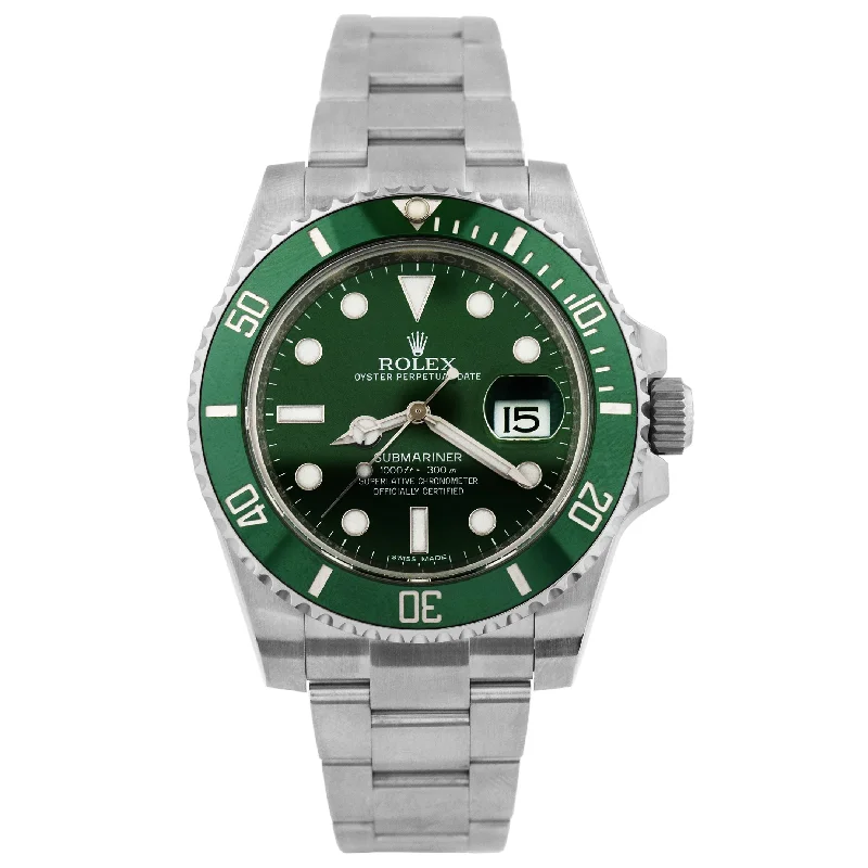 Watches For Small Arms-Rolex Submariner 40mm Green Dial Watch Ref# 116610LV