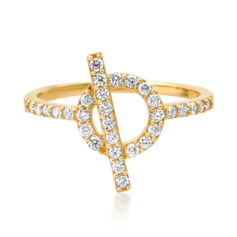 Best Light Rings-Affixed Diamond Toggle Statement Ring