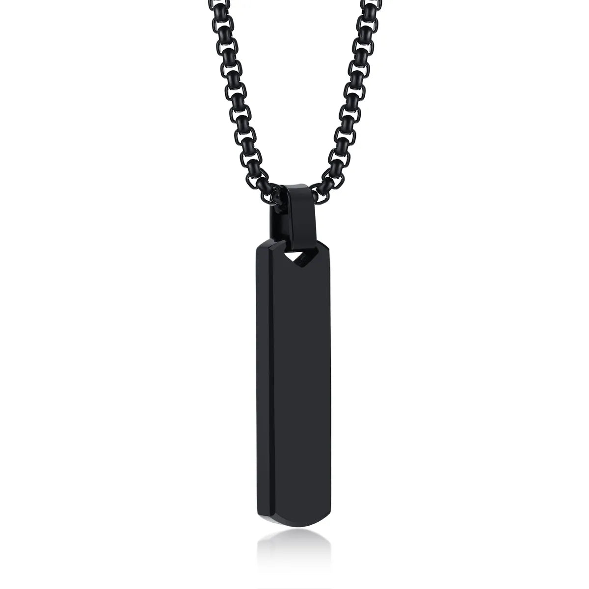 Black Pendant Necklace 60cm Pearl Chain