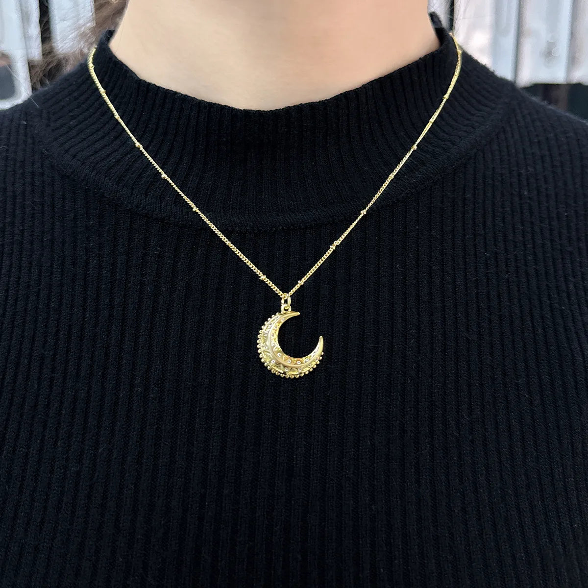 Necklaces Grade Tips-Copper 18K Gold Plated Basic Simple Style Commute Plating Inlay Dog Moon Bottle Zircon Pendant Necklace