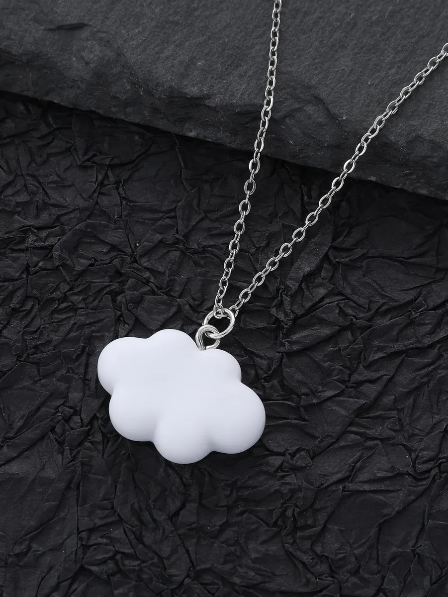 Necklaces For Daytime Style-Cute Clouds Resin Women's Pendant Necklace