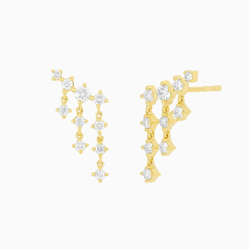 Earrings For Thick Hair-Diamond Drip Stud Earrings