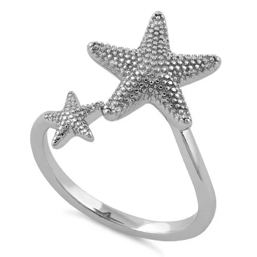 Rings Deal Guide-Sterling Silver Two Starfish Ring