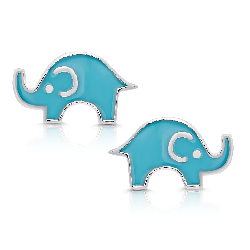 Earrings For Sunny Times-Elephant Stud Earrings in Sterling Silver