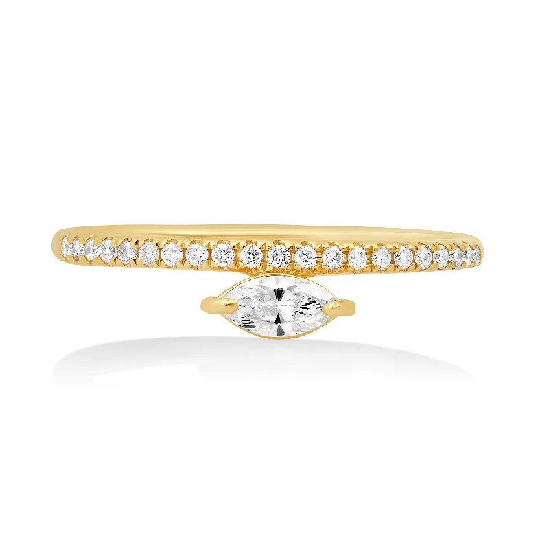 Best Rings For Fancy Nights-Diamond Solo Shape and Pave Band Stacking Ring