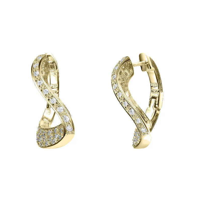 Earrings For Mix And Match-Gold-Plated Sterling Silver Infinity Cubic Zirconia Earrings