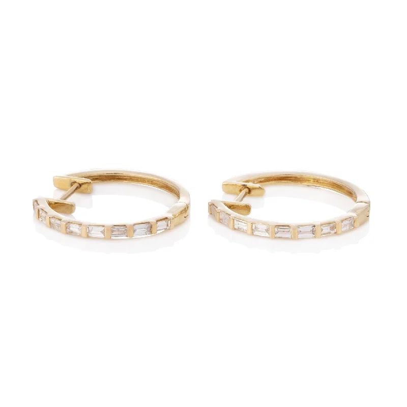 Statement Earrings For Impact-Petite London Baguette Hoops