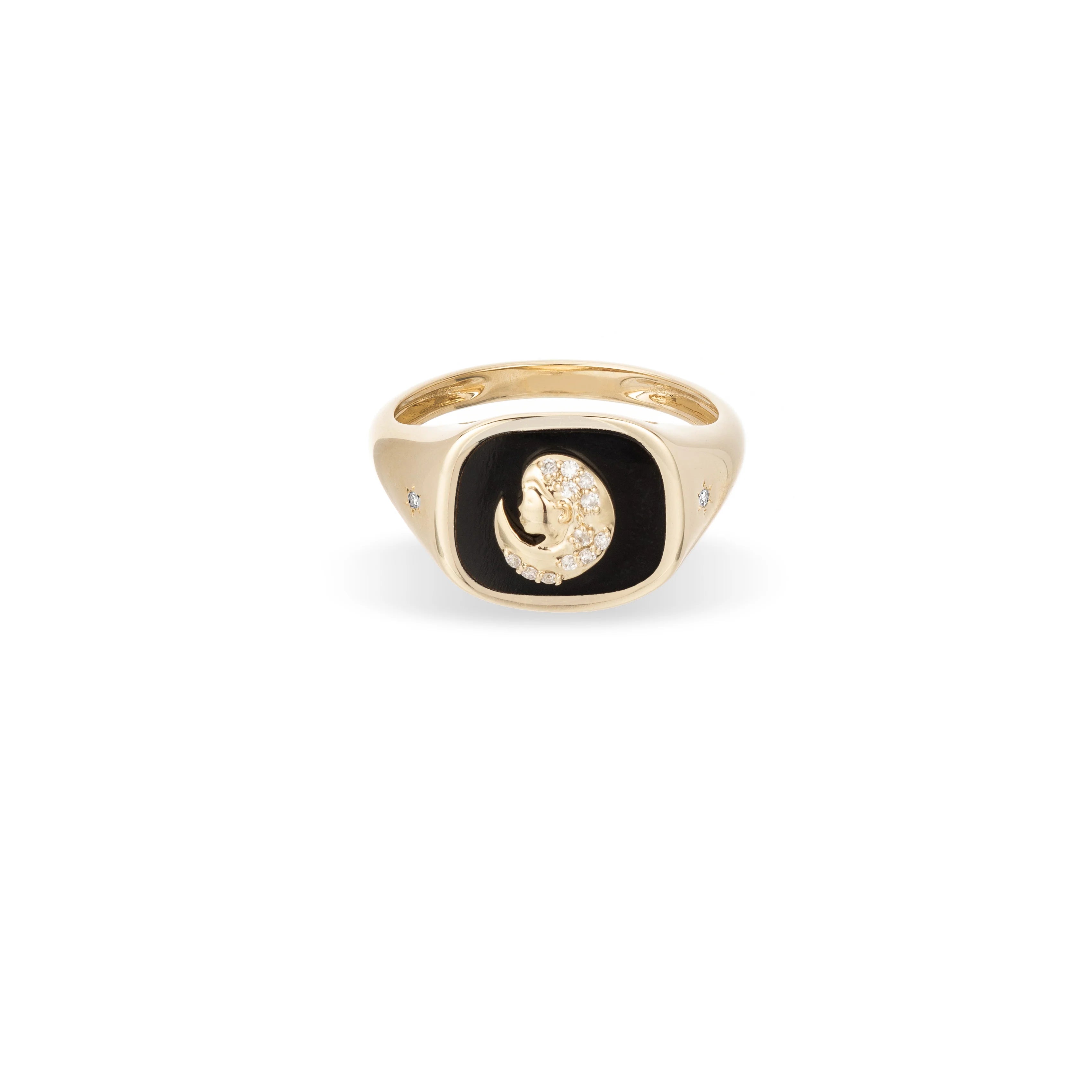 Rings Warranty Info-Ceramic & Diamond Zodiac Signet Ring