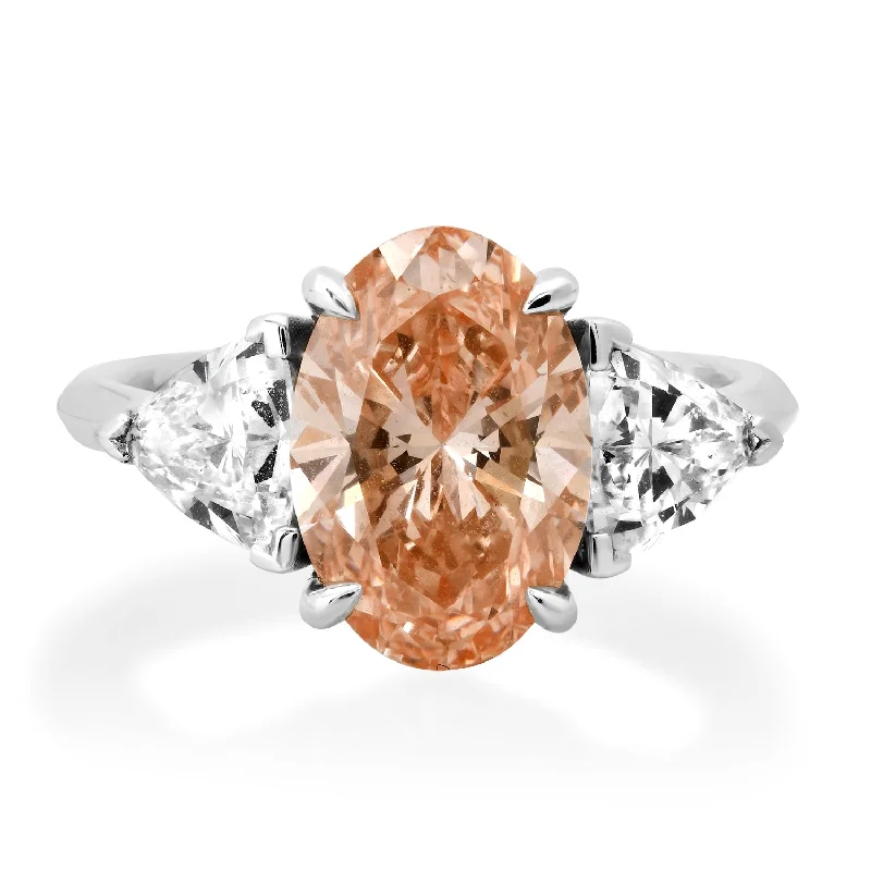 Rings Buy Tips-Lab Grown Pink Diamond Three Stone Ring