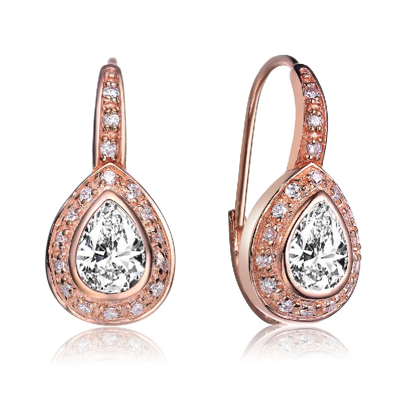 Earrings For Low Charm-Constance Rose Pear Drop Earrings