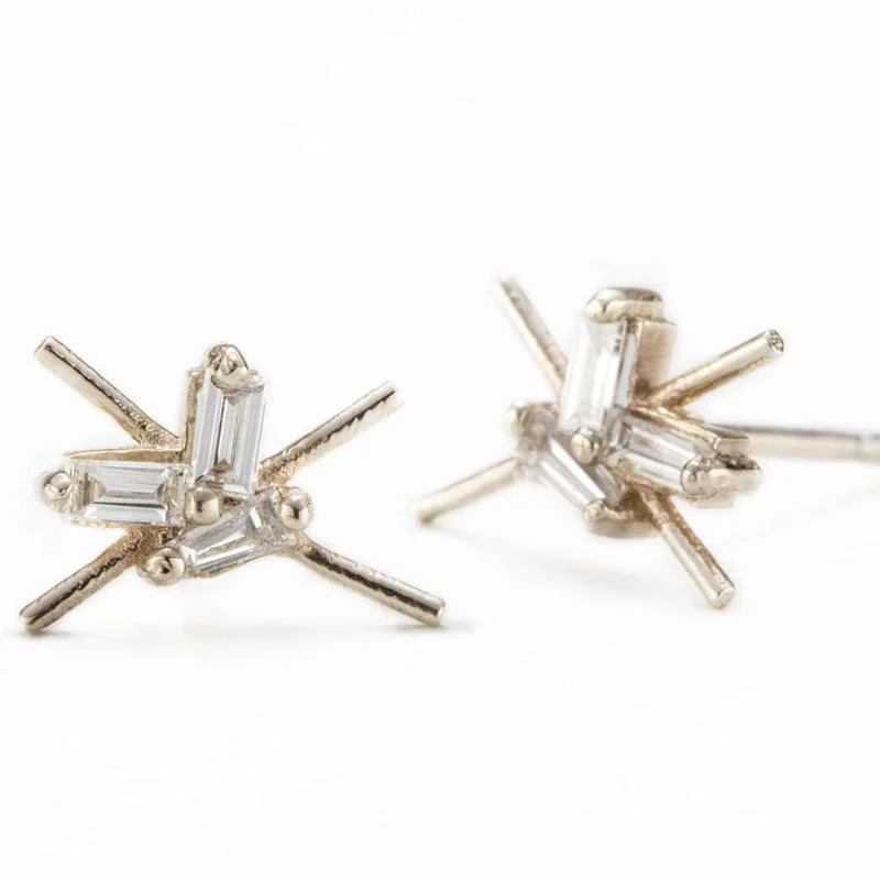 Earrings For Seniors-Baguette Cosmo Studs