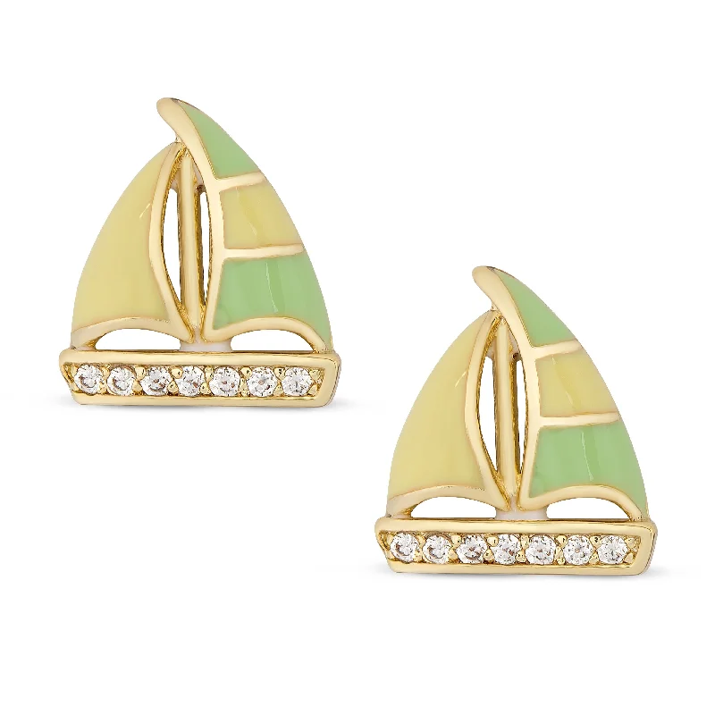 Earrings Comfort Tips-Sailboat Stud Earrings