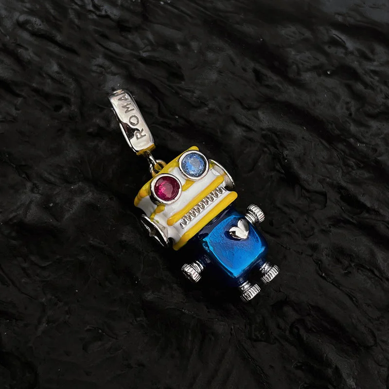 AB Eye Drip Glazed Robot Pendant (Excluding Necklace)