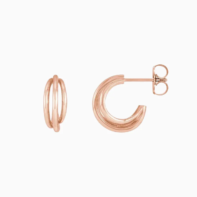 Earrings Fix Guide-Gold Triple Layer Hoops