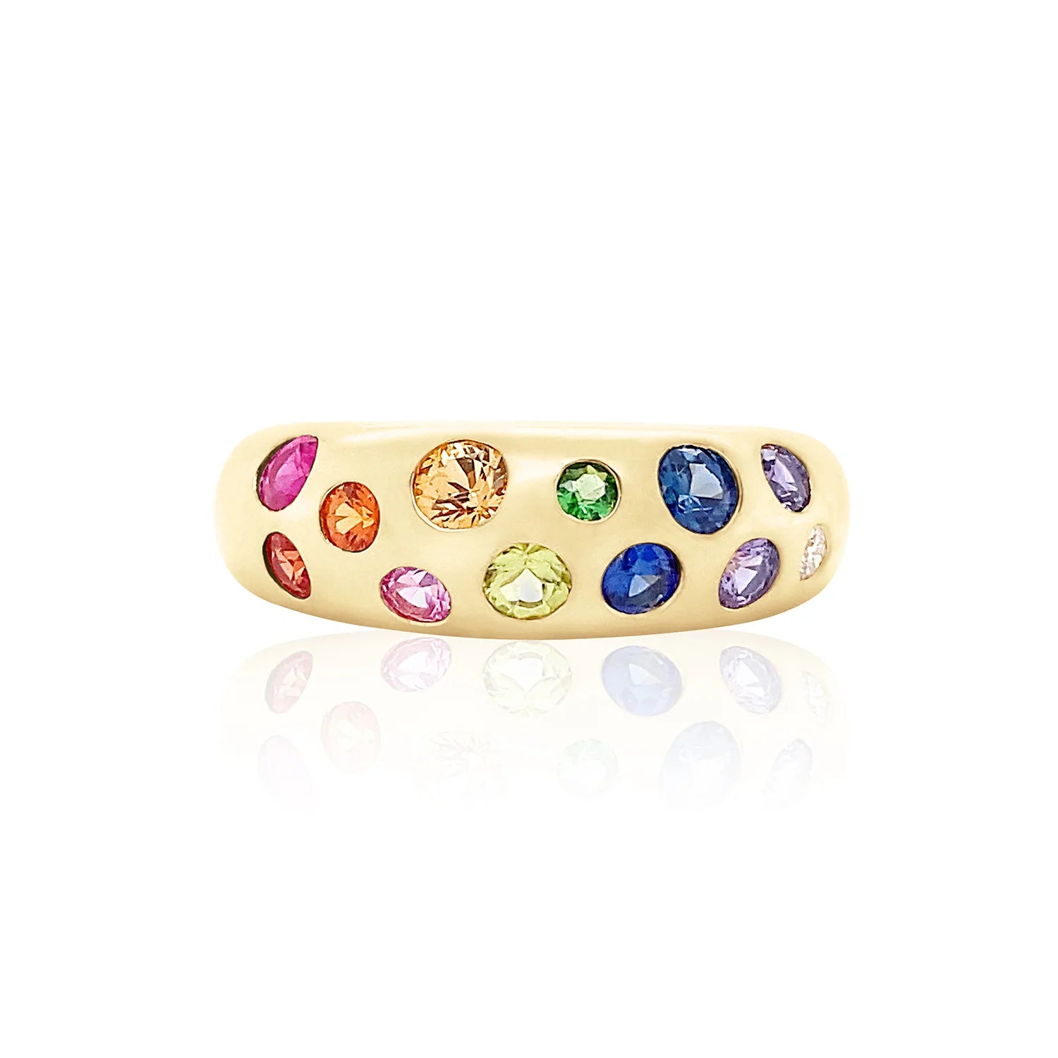 Rings For Festive Days-Classic Wavey Gemstone Ring