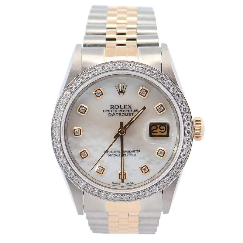 Affordable Watches Online-Rolex Datejust 36mm MOP Dial Watch Ref# 16013