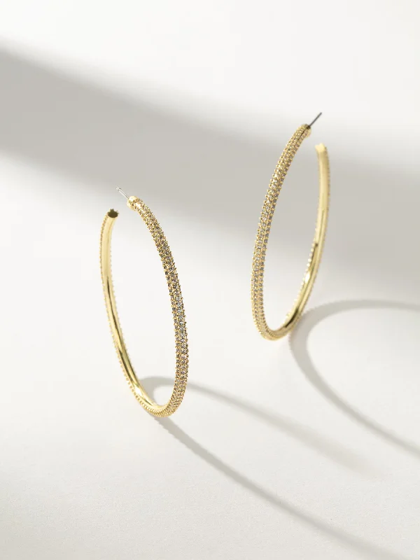 Earrings For Group Gifts-Attention Pavé Hoop Earrings