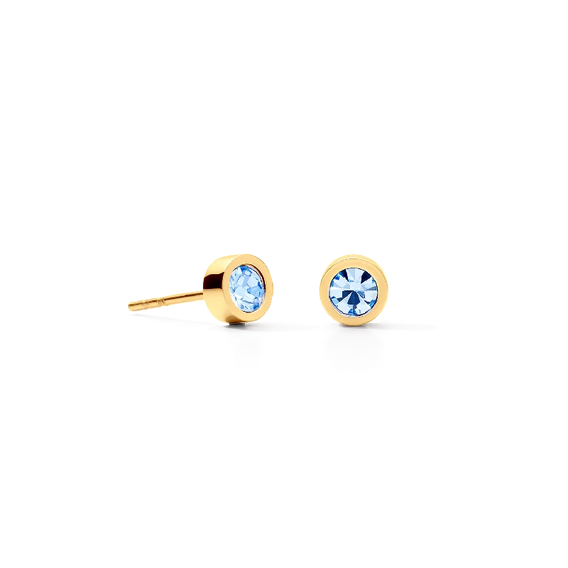 Most Lasting Earrings-Earrings Sparkling Dot gold light blue