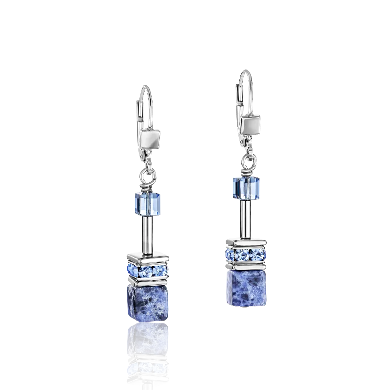 Best Shiny Earrings-GeoCUBE® Earrings  sodalite & haematite blue