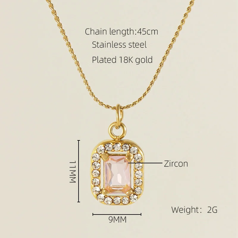 Square Necklace [Pink]]