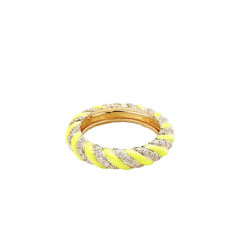 Rings Shape Guide-Enamel & Diamond Twisted Candy Eternity Band Ring