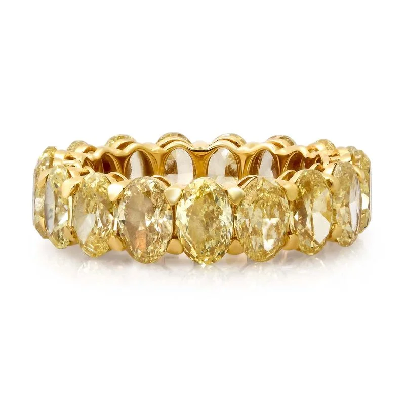 High-End Rings For Class-Lab Grown Oval Yellow Diamond Eternity Band Ring