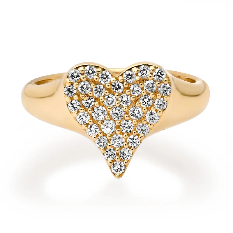 Best Value Rings-Heroic Pave Diamond Heart Ring