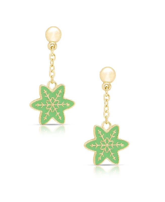 Earrings For Solo Wear-Snowflake Drop Earrings