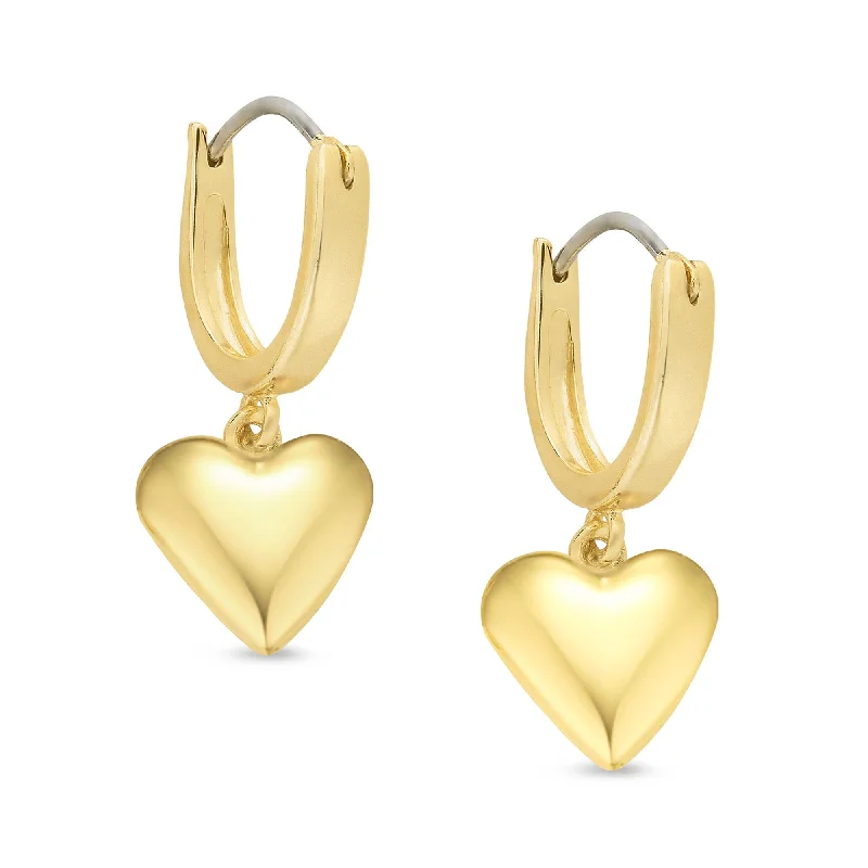 Earrings Weight Tips-Gold Heart Dangle Earrings