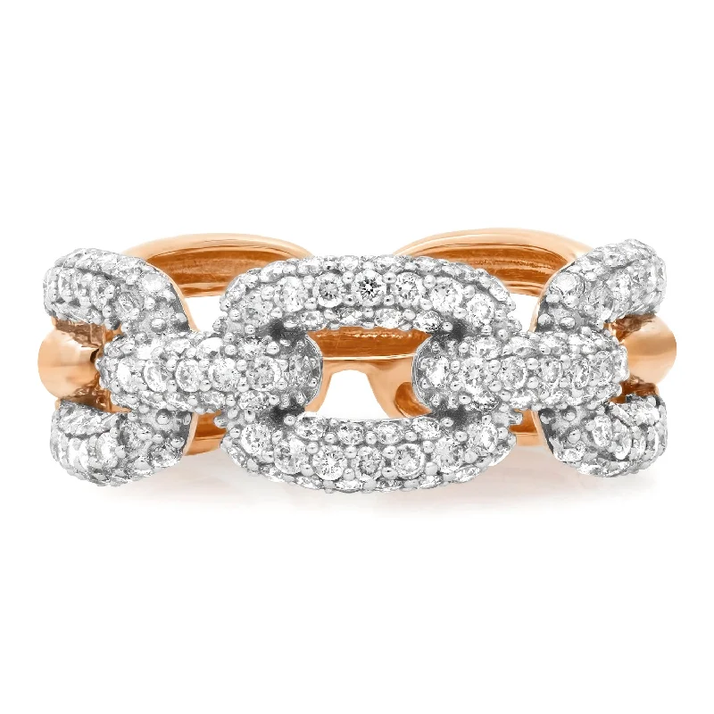 Rings Size Tips-Gold & Diamond Lady Link Chain Ring