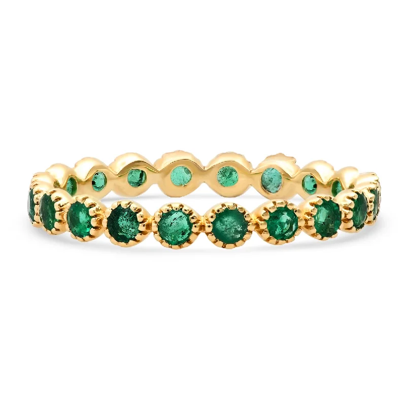 Rings For Private Parties-Delicate Gemstone Fleurette Stacking Eternity Band Ring