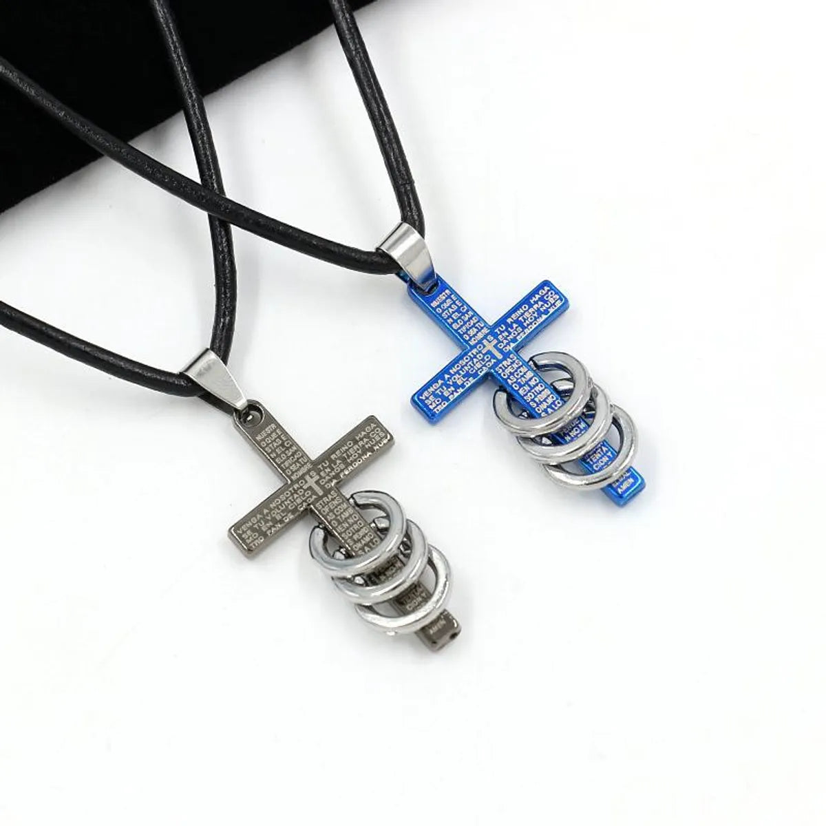 Necklaces Buy Tips-Korean  God Cross Titanium Steel Short Necklace Nhhm132329