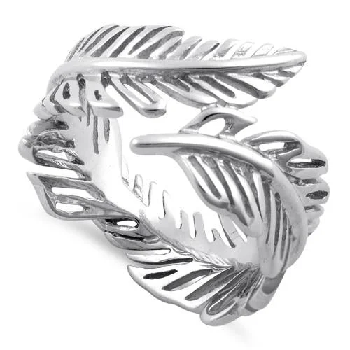 Super Slim Rings-Sterling Silver Leaf Ring