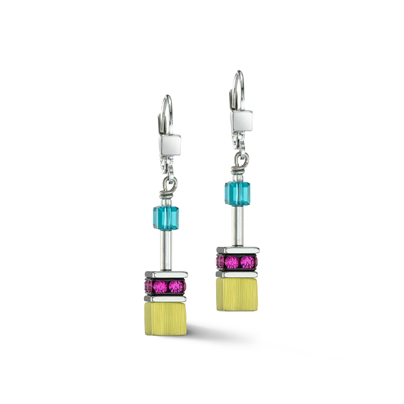 Earrings For Cool Tones-GeoCUBE® Iconic earrings Multicolour Fancy